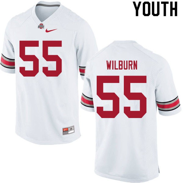 Ohio State Buckeyes #55 Trayvon Wilburn Youth College Jersey White OSU47179
